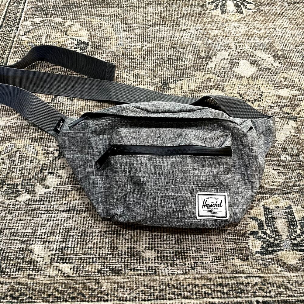 Herschel Supply Co Black Waistpack Fanny Pack Bag Canvas Gray